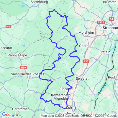 Colmar vers Vosges du Nord