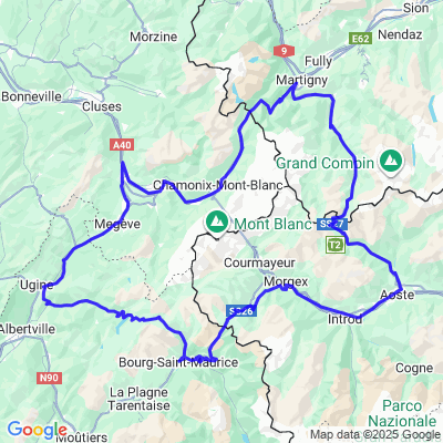 Tour du massif du Mont Blanc.